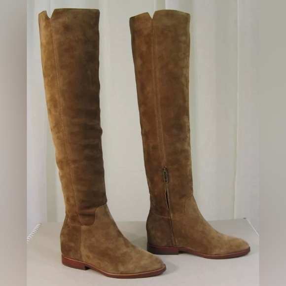 ASH Jess Tall Suede Over The Knee Hidden Wedge Boot EUR 36 US 6 Russet Brown - Picture 5 of 8